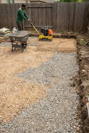 Artificial turf base preparation compaction