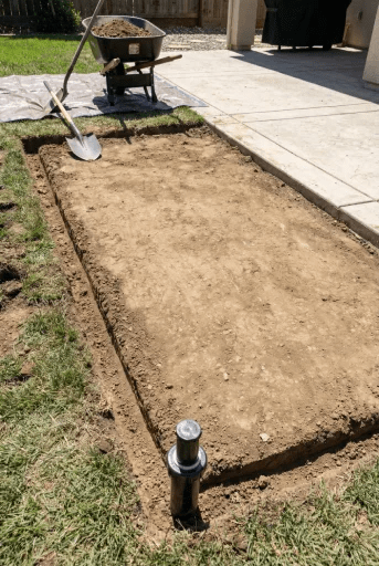 Turf installation excavation groundwork process
