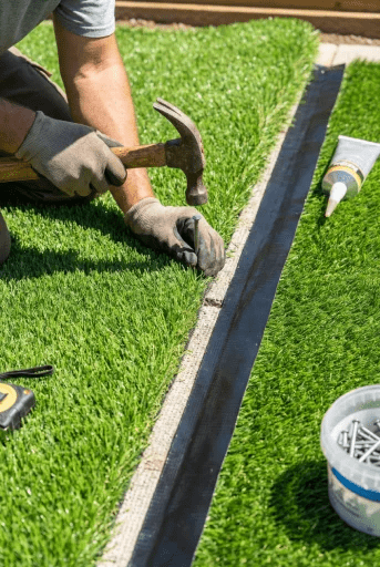 Artificial grass seaming installation process