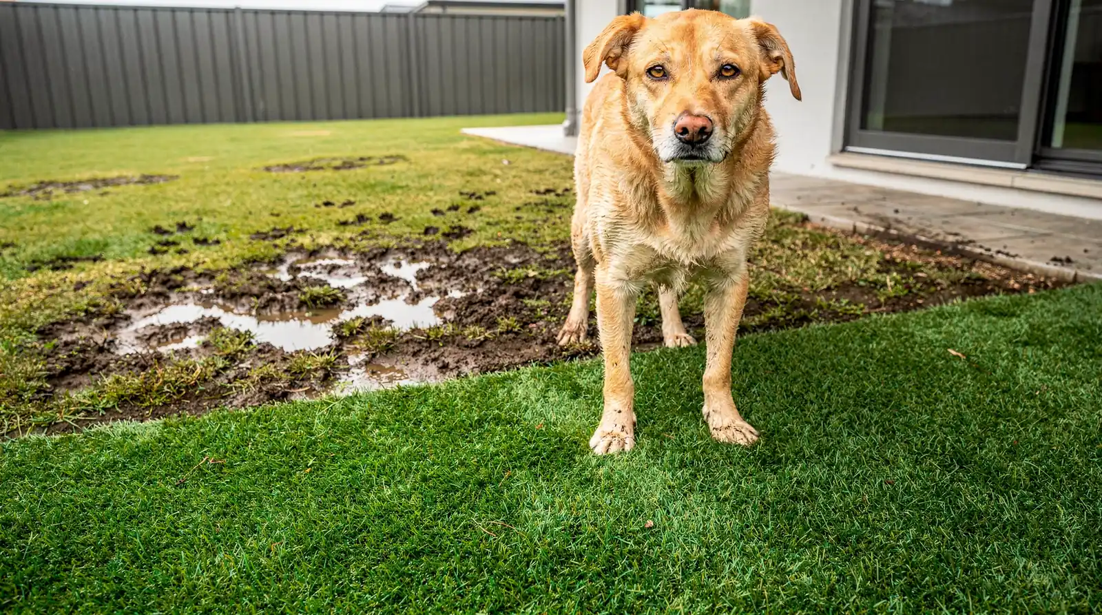 Artificial turf removes the mud, mowing, watering, and seasonal patchiness that come with maintaining natural